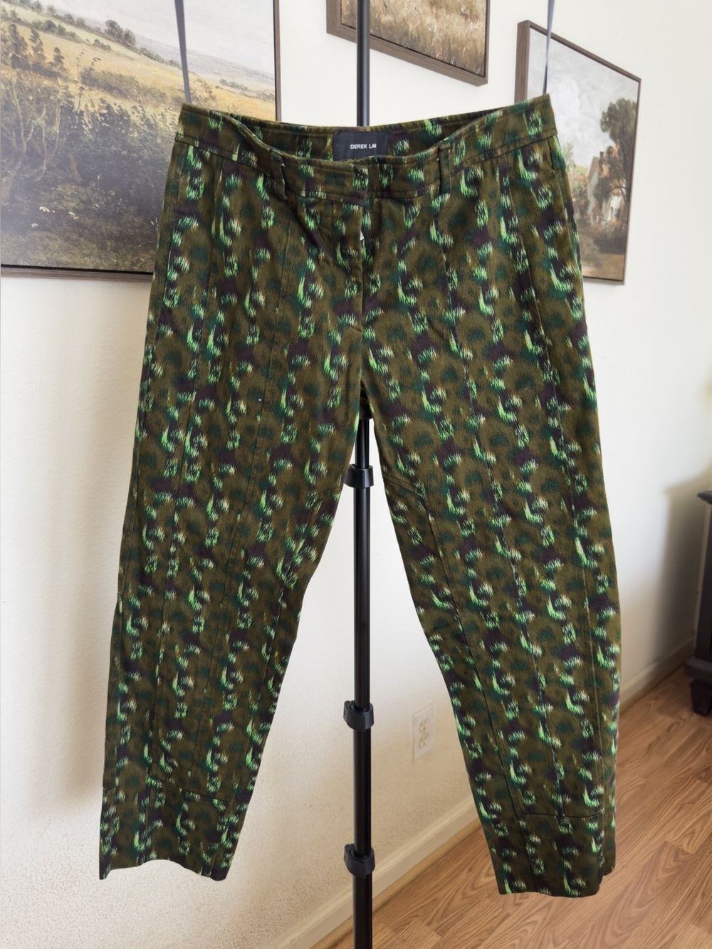 Derek Lam Olive Green Patterned Pants
